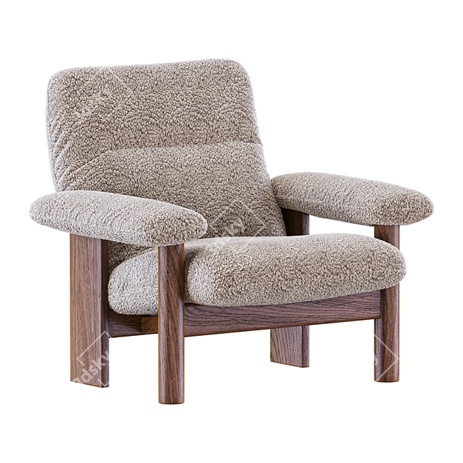 Stylish brasilia Armchair Set 3D model image 2