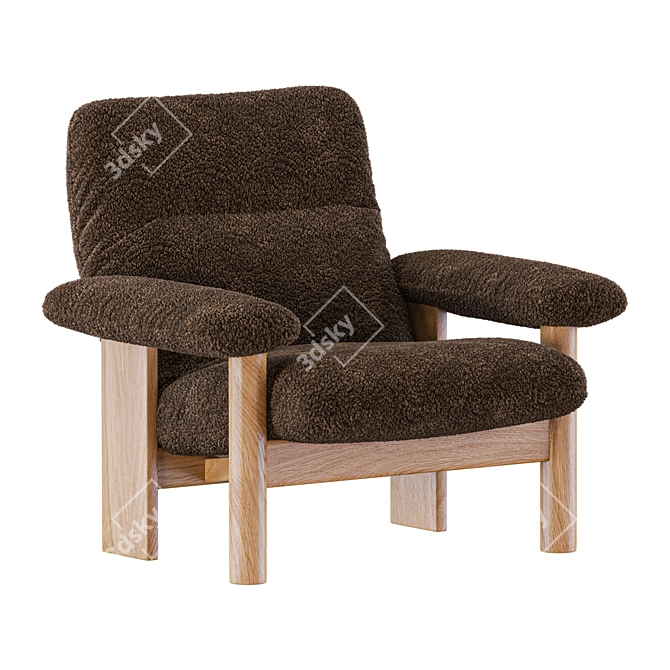 Stylish brasilia Armchair Set 3D model image 3