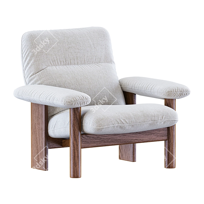 Stylish brasilia Armchair Set 3D model image 4