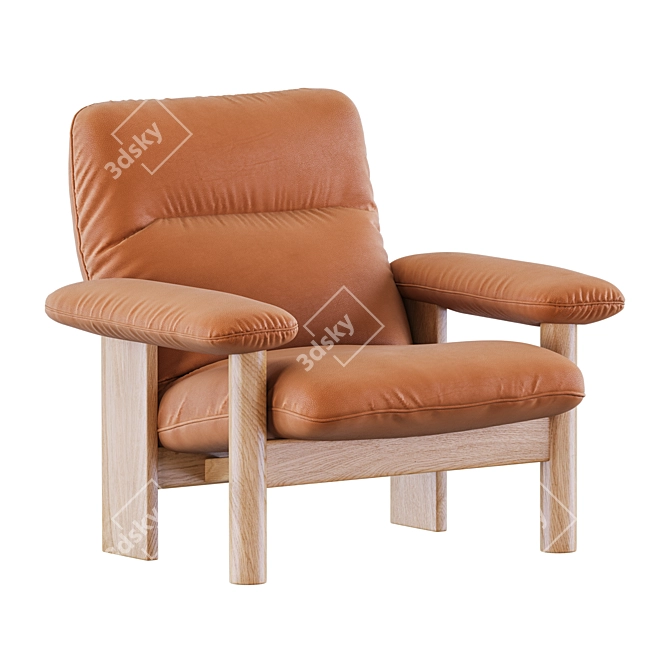 Stylish brasilia Armchair Set 3D model image 5