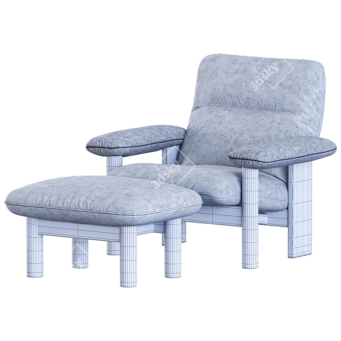 Stylish brasilia Armchair Set 3D model image 6