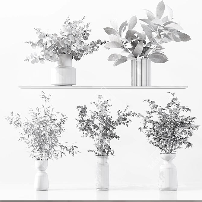 Premium Indoor Plant Collection Model 3D model image 7