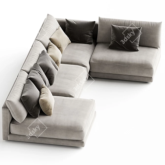 Elegant Katarina Corner Sofa 3D model image 3