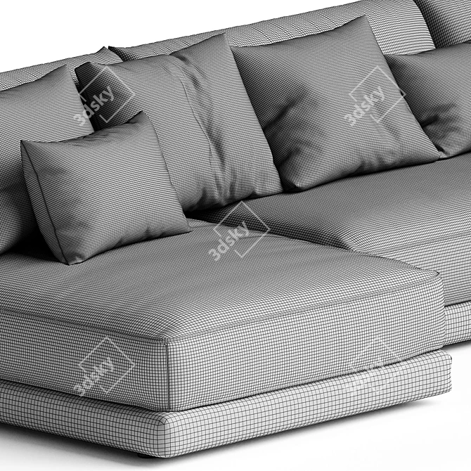 Elegant Katarina Corner Sofa 3D model image 4