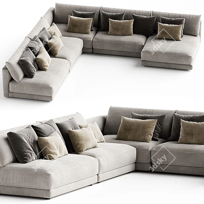 Title: Katarina Corner Couch Sofa 3D model image 1