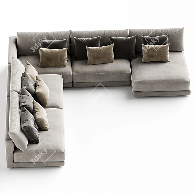 Title: Katarina Corner Couch Sofa 3D model image 4