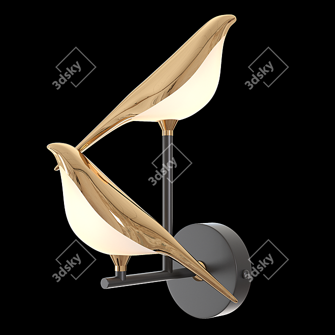 Golden Birds Sconce NOMI Design 3D model image 1