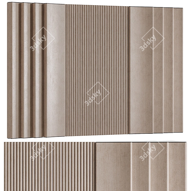 Modern Geometric 3D Wall Panel 3D model image 2