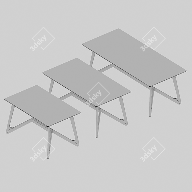 LaLume Modern Dining Table 3D model image 3