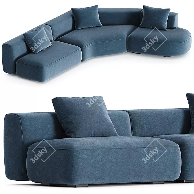 Modern Modular Fabric Sofa Jeff 3D model image 1