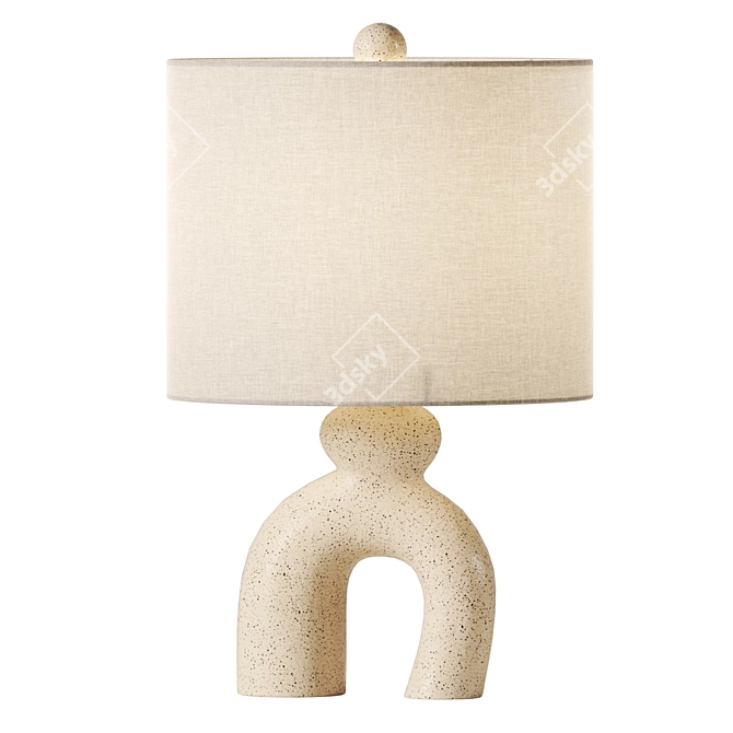 Handcrafted Mesa Ceramic Lamp Ensemble 3D model image 1