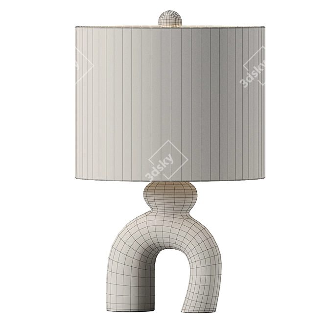 Handcrafted Mesa Ceramic Lamp Ensemble 3D model image 2