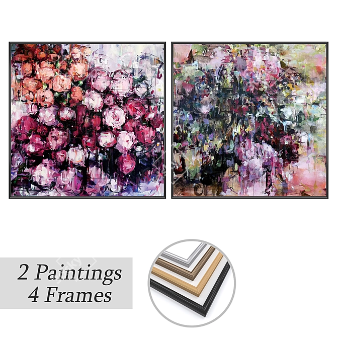 Artwork Set with Multiple Frames 3D model image 1