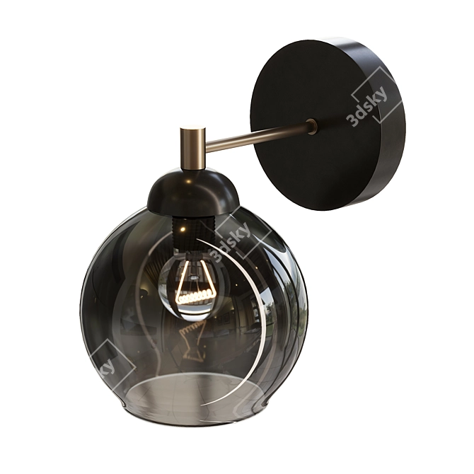 Indigo Grappoli Black Glass Wall Sconce 3D model image 1