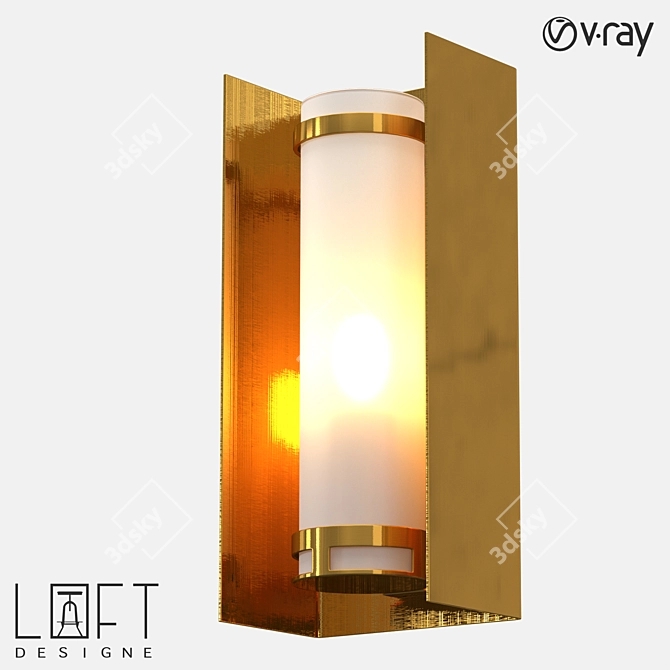 Industrial Glass Metal Wall Sconce 3D model image 1