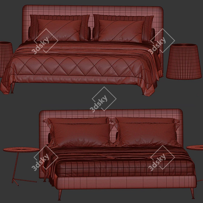  Luxe Bonaldo Tonight Bed 3D model image 5