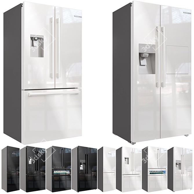 Bosch Refrigerator Set - Premium Models 3D model image 2