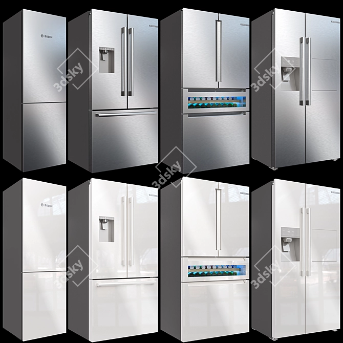 Bosch Refrigerator Set - Premium Models 3D model image 5