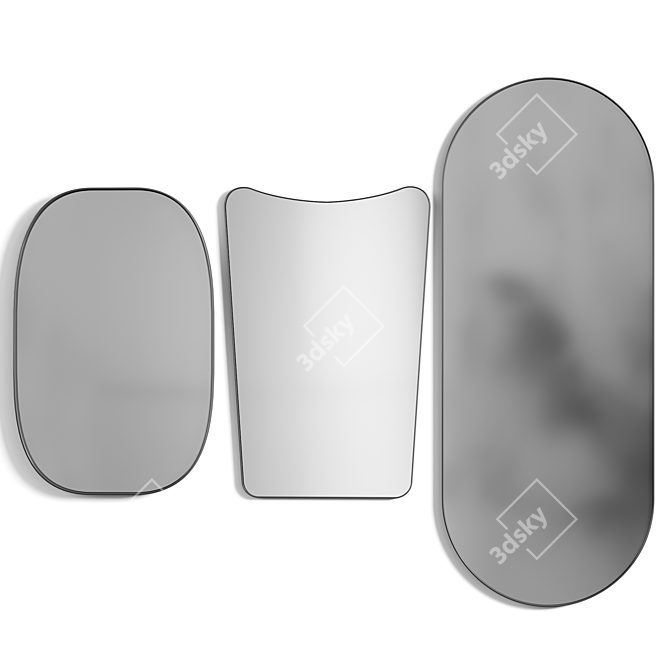 Elegant Trio Mirror Set 3D model image 2