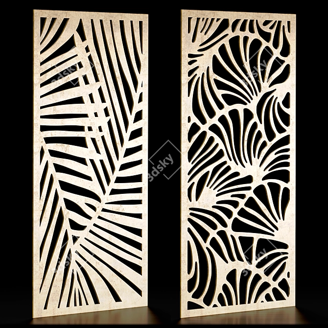 Decorative Carved Panels Set 20 3D model image 1