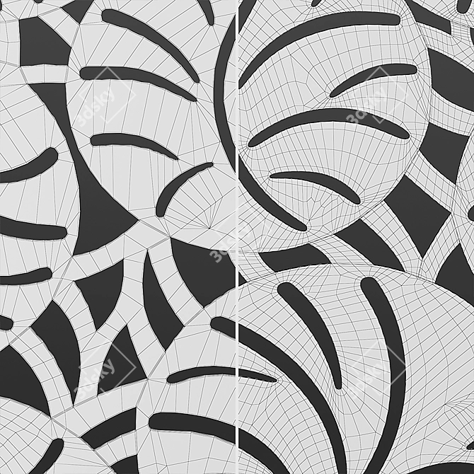 Decorative Carved Panels Set 20 3D model image 4