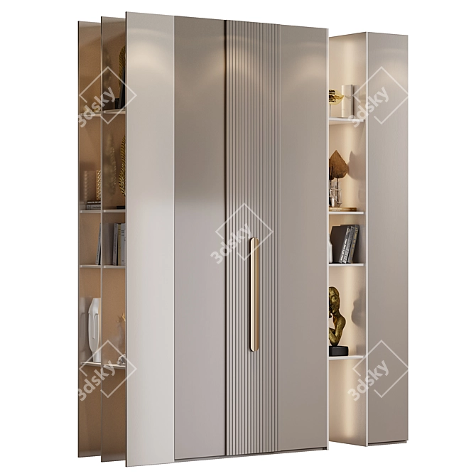 Neoclassical Wardrobe 30, Elegant Storage Solution 3D model image 1