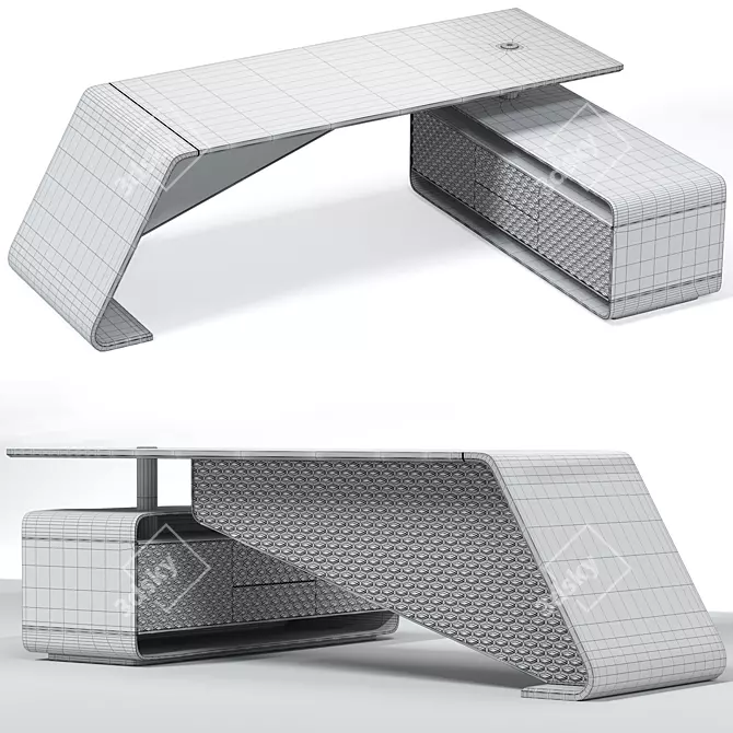 Modern Office Desk OH SCRIVANIA 3D model image 3