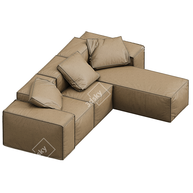 Elegant Melia Corner Sofa 3D model image 2