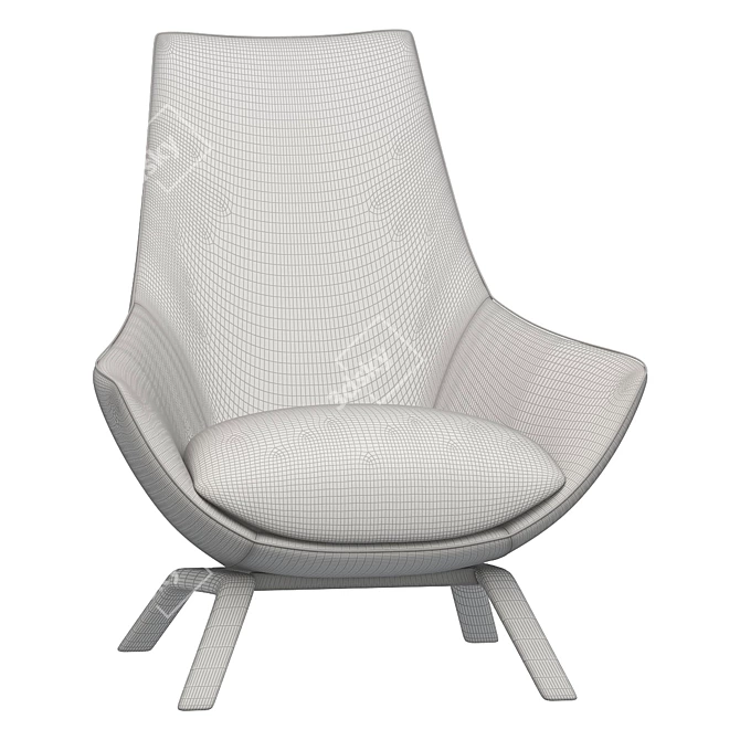 Elegant ERMES Armchair 3D model image 1