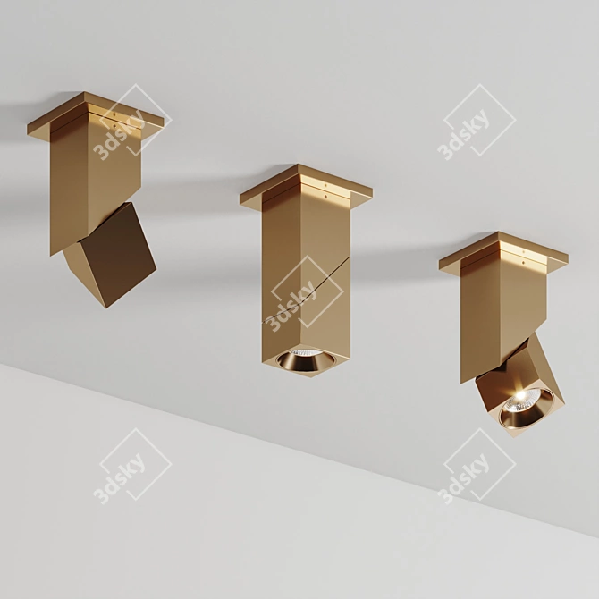 Adjustable LED Flushmount Light Fixture 3D model image 4