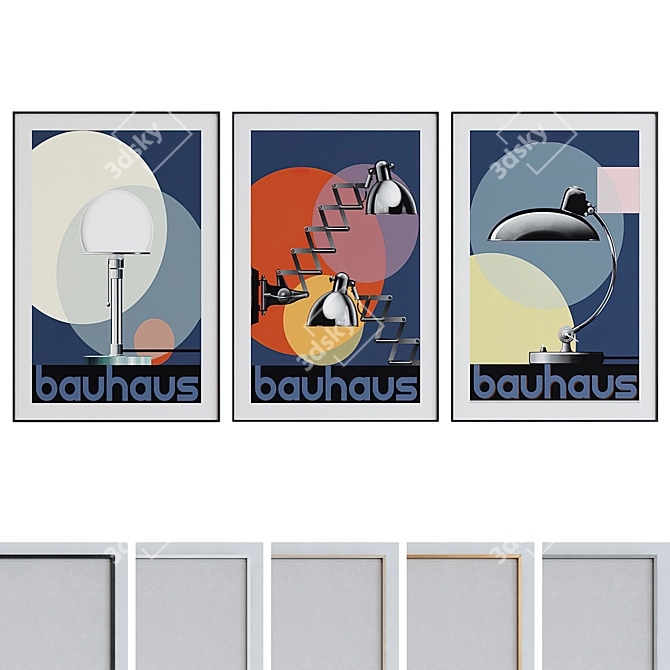 Modern Bauhaus Lamp Picture Frames 3D model image 1