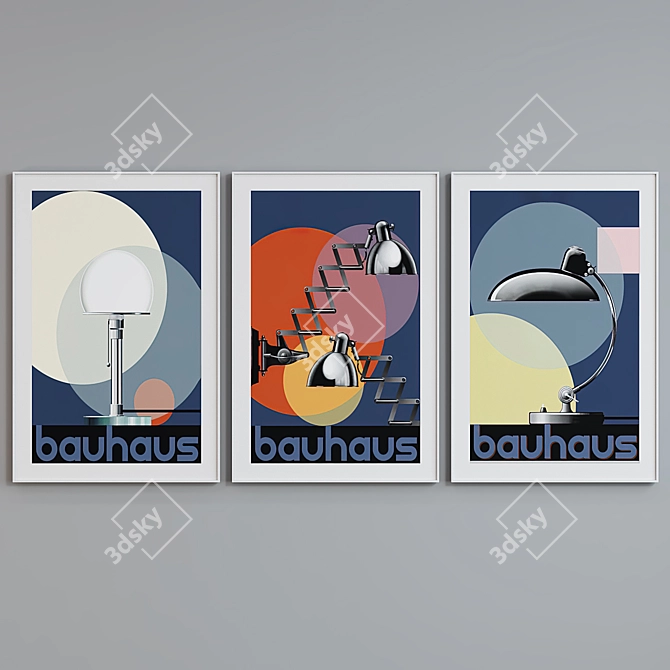 Modern Bauhaus Lamp Picture Frames 3D model image 2