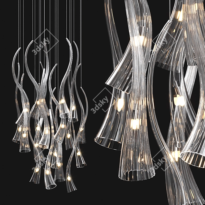 Venetian Crafted Glass Chandelier 3D model image 1