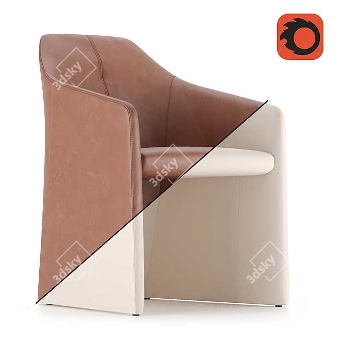 Luxury Italian Leather Armchair 3D model image 1