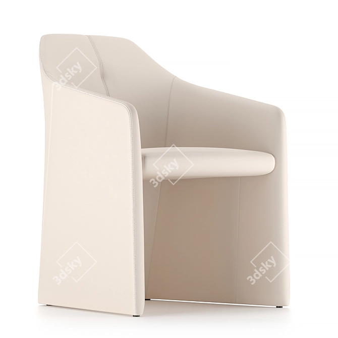 Luxury Italian Leather Armchair 3D model image 2