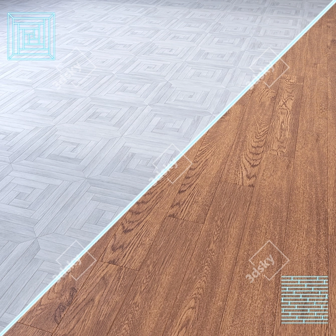 High-Quality 3D Wooden Floor Model 3D model image 1