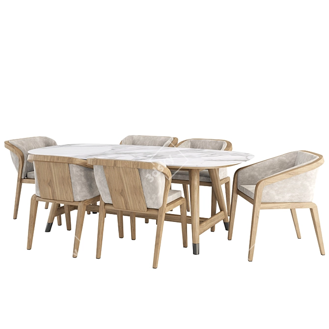 Sunrise Chairs & Desco Table 3D model image 2