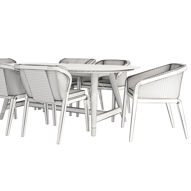 Sunrise Chairs & Desco Table 3D model image 3