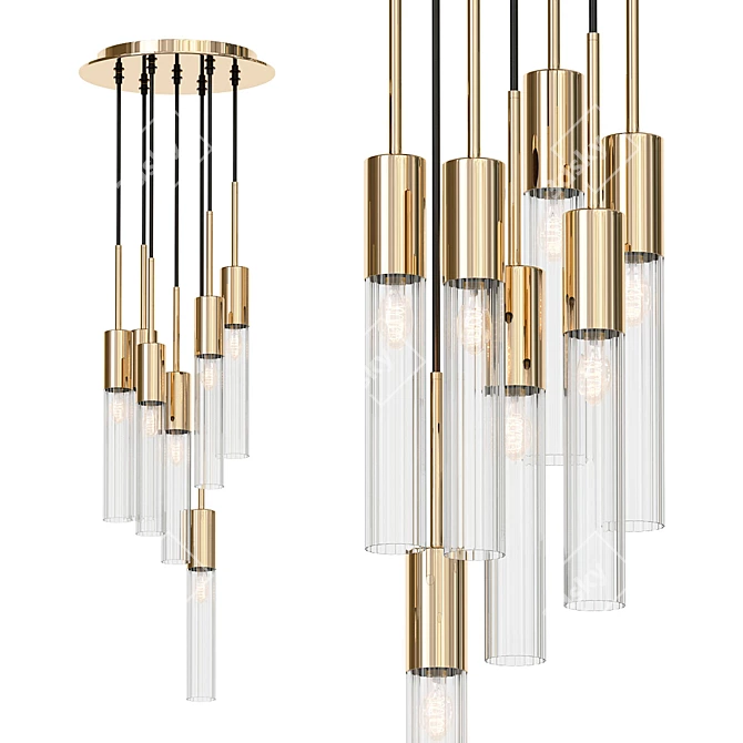 Elegant Eichholtz Lulu Chandelier 3D model image 1