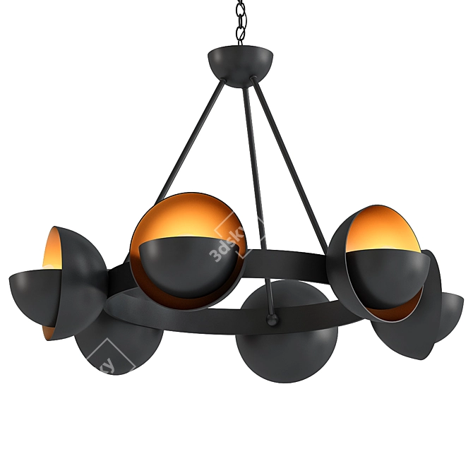 Elegant Sunset Blvd Chandelier 3D model image 1