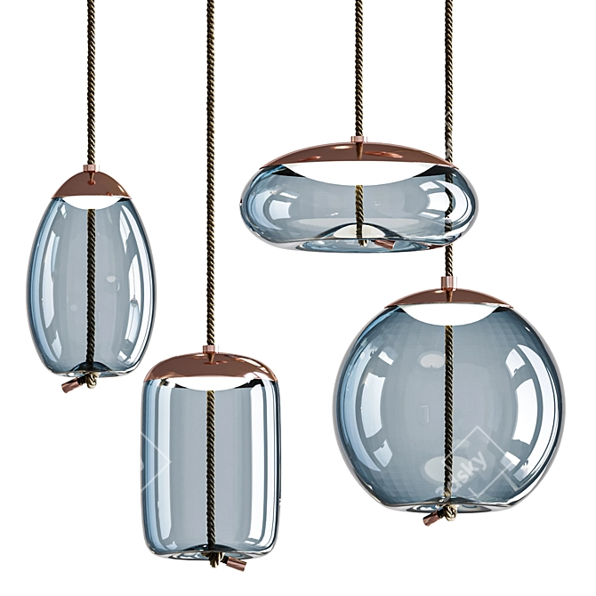 Sleek Glass Knot Pendant Lamp 3D model image 2