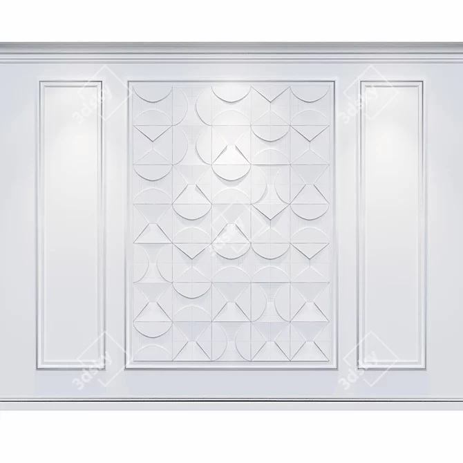 Elegant Wall Moulding Classic Design 3D model image 4