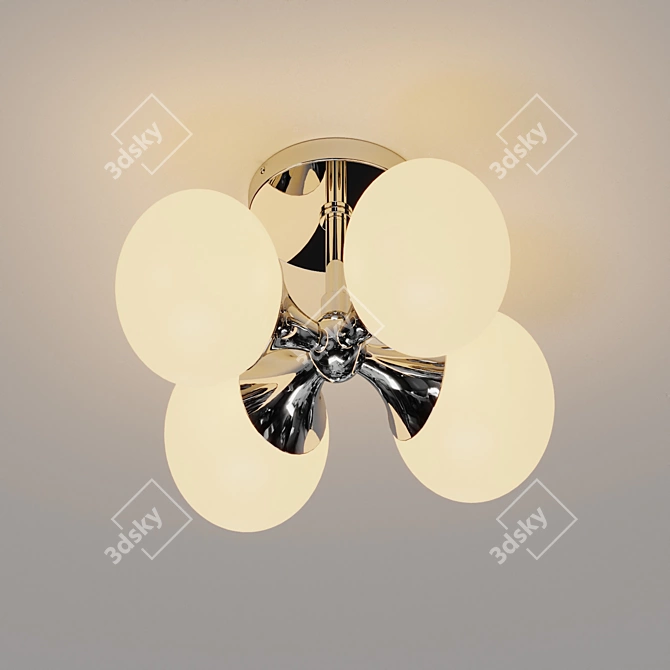 Astoria LED Semi-Flushmount: Vintage Elegance 3D model image 2