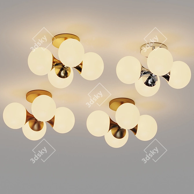 Astoria LED Semi-Flushmount: Vintage Elegance 3D model image 3