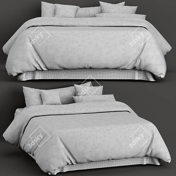 Luxury Arezzo Quilt Set Bed 3D model image 3