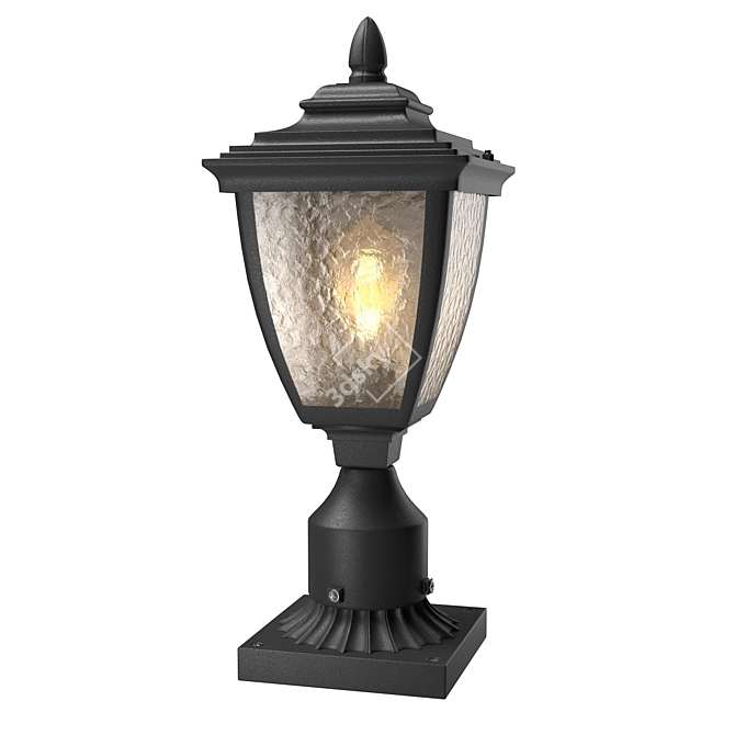 Classic Post Lanterns Set - Traditional Outdoor Lighting 3D model image 4