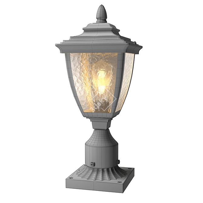 Classic Post Lanterns Set - Traditional Outdoor Lighting 3D model image 6