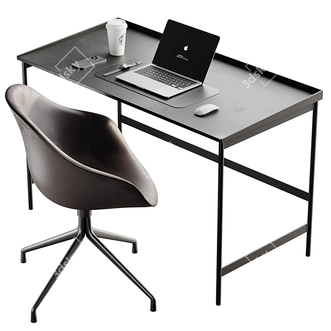 Modern Workspace Set: Desk & Chair 3D model image 1