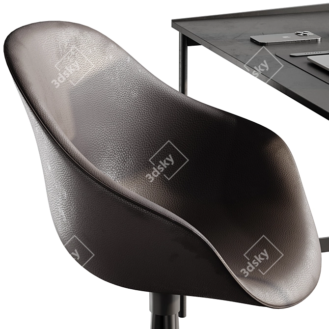 Modern Workspace Set: Desk & Chair 3D model image 4