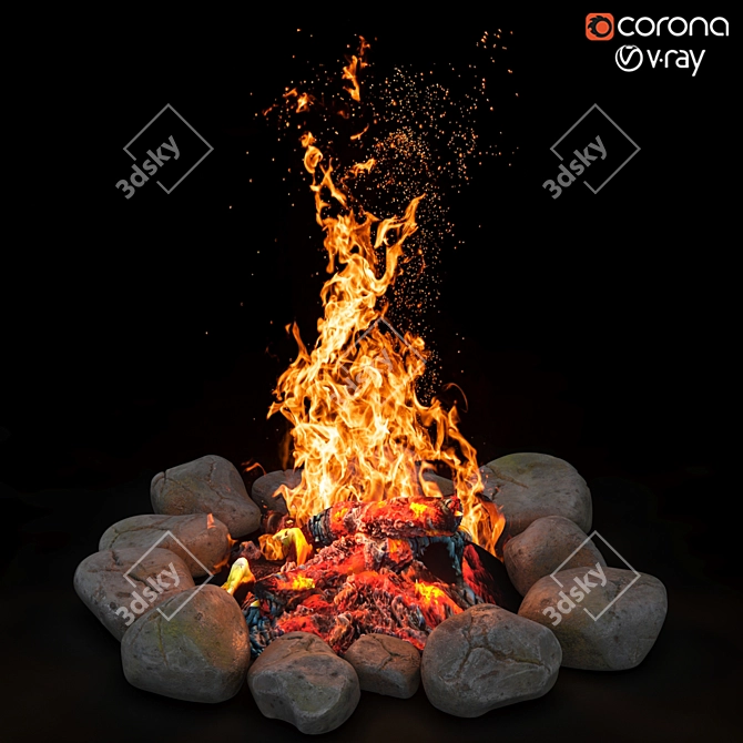 Portable Outdoor Campfire Grill 3D model image 1